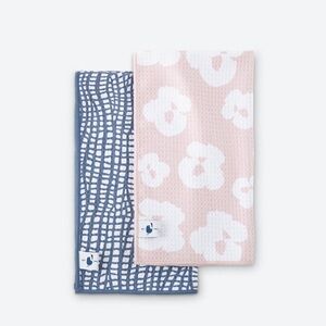 COPY - Norwex Waffle Weave Tea Towels LE water tile/floral NEW Set of 2